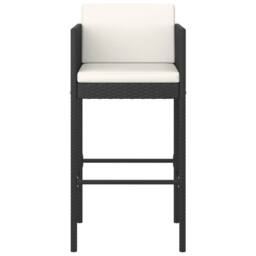 Berkfield Home 5 Piece Garden Bar Set with Cushions Black Poly Rattan - thumbnail 5