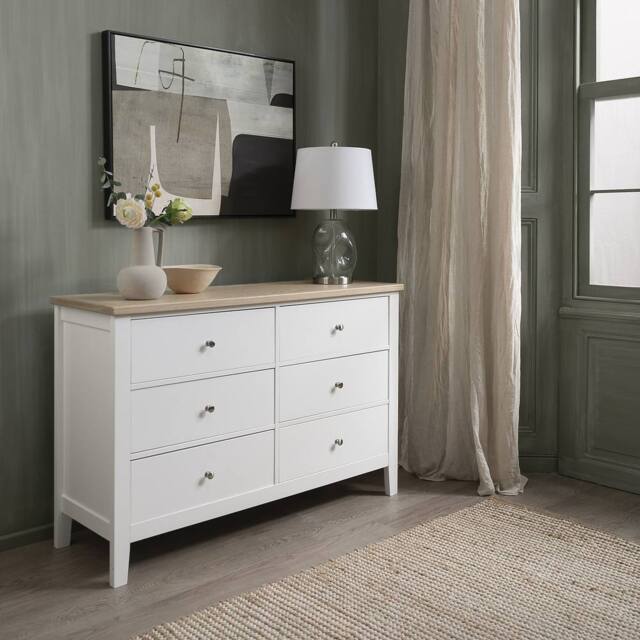 Nöa and Nani Leines 6 Drawer Chest of Drawers in White & Oak - image 1