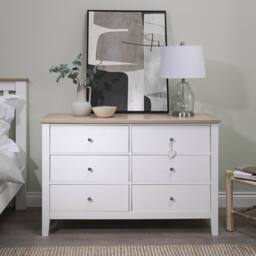 Nöa and Nani Leines 6 Drawer Chest of Drawers in White & Oak - thumbnail 2