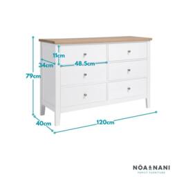 Nöa and Nani Leines 6 Drawer Chest of Drawers in White & Oak - thumbnail 5