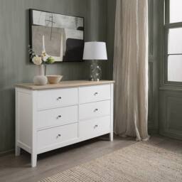 Nöa and Nani Leines 6 Drawer Chest of Drawers in White & Oak - thumbnail 1