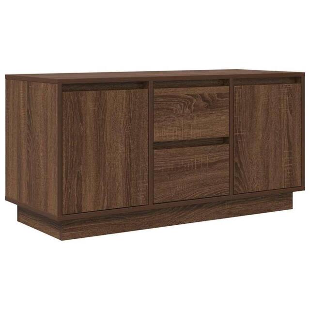 Berkfield Home TV Cabinet with LED Lights Brown Oak 100x41x50 cm - Size: 100 x 41 x 50 cm - image 1
