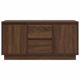Berkfield Home TV Cabinet with LED Lights Brown Oak 100x41x50 cm - Size: 100 x 41 x 50 cm - thumbnail 7