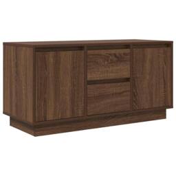 Berkfield Home TV Cabinet with LED Lights Brown Oak 100x41x50 cm - Size: 100 x 41 x 50 cm - thumbnail 1