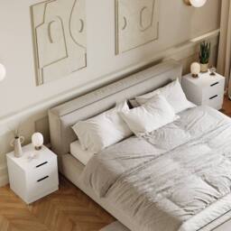 Home Discount Vida Designs Trega 2 Drawer Bedside Chest Space Saving Unit, Set Of 2 in White - thumbnail 3