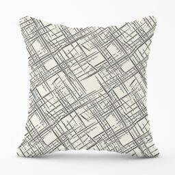 Warren Reed - Designer Monochrome Distressted Pattern Outdoor Cushion in Grey - Size: 60 cm x 60 cm - thumbnail 1
