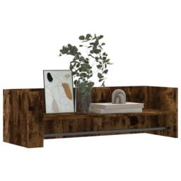 Berkfield Home Wall Shelf Smoked Oak 100x35x30.5 cm Engineered Wood in Brown - thumbnail 3