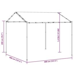 Berkfield Home Spacious Canopy Tent Anthracite 4x3 m Steel & Fabric in Dark Grey - thumbnail 9