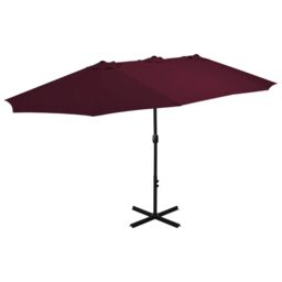 Berkfield Home Outdoor Parasol with Aluminium Pole 460x270 cm Bordeaux Red - thumbnail 1