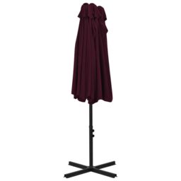 Berkfield Home Outdoor Parasol with Aluminium Pole 460x270 cm Bordeaux Red - thumbnail 6