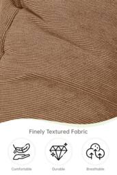 Padded Comfort Corduroy Indoor Chair Cushion in Light Brown - Size: 55 cm x 55 cm - thumbnail 3
