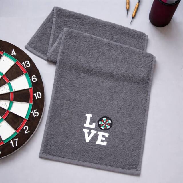 Duncan Stewart Love Sports Darts Towel in Grey - image 1