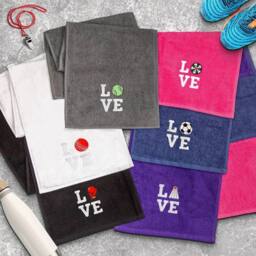 Duncan Stewart Love Sports Darts Towel in Grey - thumbnail 2