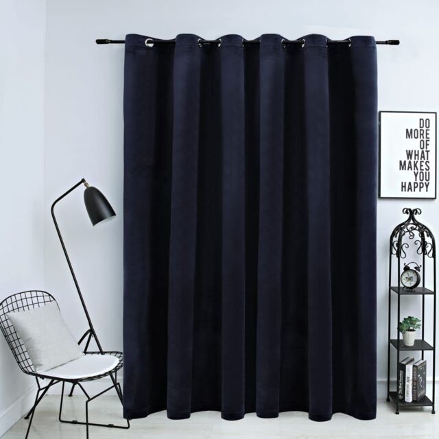 Berkfield Home Blackout Curtain with Metal Rings Velvet Black 290x245 cm - image 1