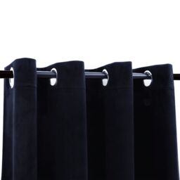 Berkfield Home Blackout Curtain with Metal Rings Velvet Black 290x245 cm - thumbnail 4
