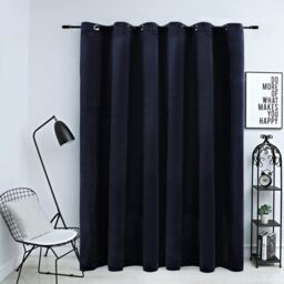 Berkfield Home Blackout Curtain with Metal Rings Velvet Black 290x245 cm
