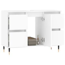 Berkfield Home Bathroom Cabinet White 80x33x60 cm Engineered Wood - Size: 80 x 33 x 60 cm - thumbnail 3