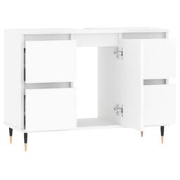 Berkfield Home Bathroom Cabinet White 80x33x60 cm Engineered Wood - Size: 80 x 33 x 60 cm - thumbnail 4