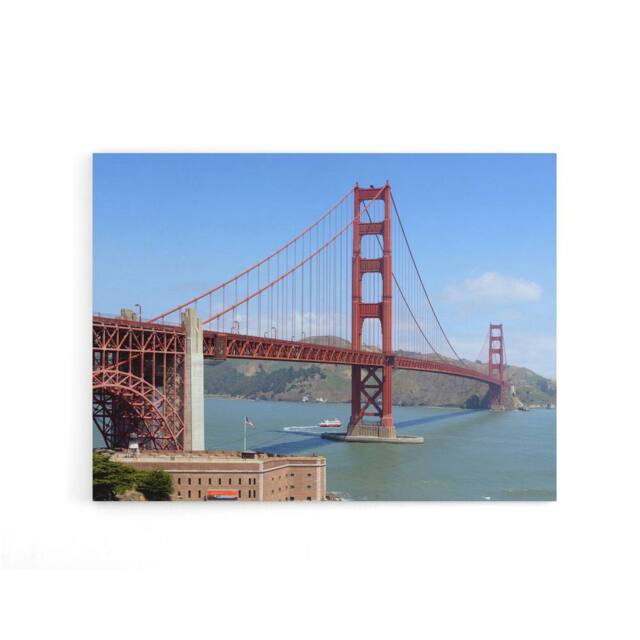 "Artery8 Highsmith Photo Golden Gate Bridge Canvas Wall Art Print in Blue - Size: W18"" x H24""" - image 1