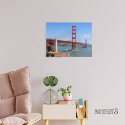 "Artery8 Highsmith Photo Golden Gate Bridge Canvas Wall Art Print in Blue - Size: W18"" x H24""" - thumbnail 3