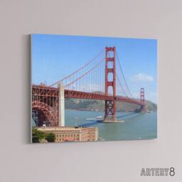 "Artery8 Highsmith Photo Golden Gate Bridge Canvas Wall Art Print in Blue - Size: W18"" x H24""" - thumbnail 2