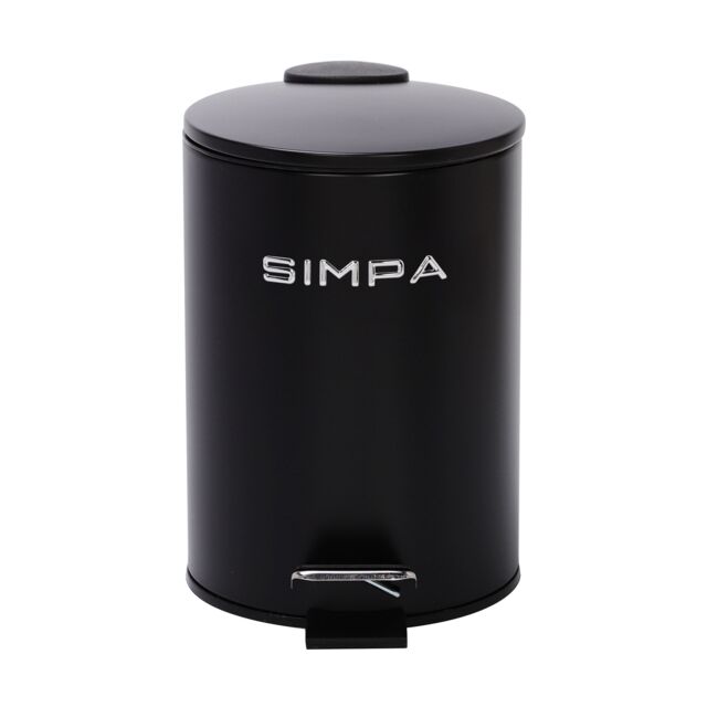simpa 3L Slim Soft-Closing Pedal Dustbin in Black - image 1