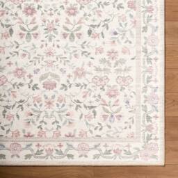 Livabliss Thistle-Washable White Pink Green Blue Modern Floral Living Dining Rug in Light Pink - Size: 160 cm x 220 cm - thumbnail 7