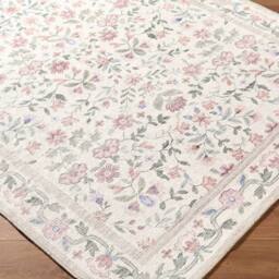 Livabliss Thistle-Washable White Pink Green Blue Modern Floral Living Dining Rug in Light Pink - Size: 160 cm x 220 cm - thumbnail 5