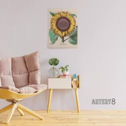 "Artery8 Sunflower Flos Solis Maior Flower Canvas Wall Art Print - Size: W24"" x H32""" - thumbnail 3