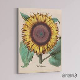 "Artery8 Sunflower Flos Solis Maior Flower Canvas Wall Art Print - Size: W24"" x H32""" - thumbnail 2