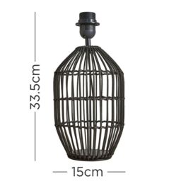 ValueLights Hollins Matt Black Table Lamp Base - thumbnail 4