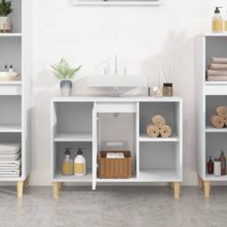 Berkfield Home Sink Cabinet White 80x33x60 cm Engineered Wood - Size: 80 x 33 x 60 cm