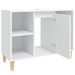 Berkfield Home Sink Cabinet White 80x33x60 cm Engineered Wood - Size: 80 x 33 x 60 cm - thumbnail 7