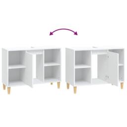 Berkfield Home Sink Cabinet White 80x33x60 cm Engineered Wood - Size: 80 x 33 x 60 cm - thumbnail 9