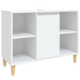 Berkfield Home Sink Cabinet White 80x33x60 cm Engineered Wood - Size: 80 x 33 x 60 cm - thumbnail 3