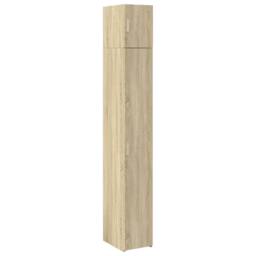 Berkfield Home Slim Storage Cabinet Sonoma Oak 30x42.5x225 cm Engineered Wood in Light Brown - thumbnail 3