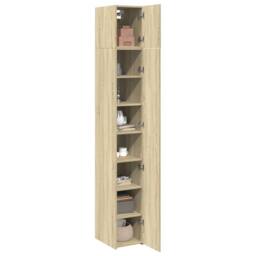 Berkfield Home Slim Storage Cabinet Sonoma Oak 30x42.5x225 cm Engineered Wood in Light Brown - thumbnail 1