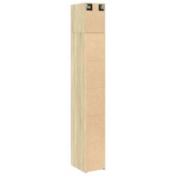 Berkfield Home Slim Storage Cabinet Sonoma Oak 30x42.5x225 cm Engineered Wood in Light Brown - thumbnail 8