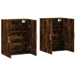 Berkfield Home Wall Mounted Cabinets 2 pcs Smoked Oak 69.5x34x90 cm in Brown - thumbnail 4