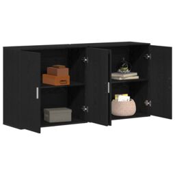 Berkfield Home Sideboards 2 pcs Black Oak 79x38x80 cm Engineered Wood - Size: 79 x 38 x 80 cm - thumbnail 3