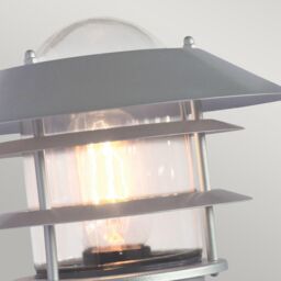 Netlighting Helsingor 1 Light Outdoor Lantern Light Silver with PIR Motion Sensor IP44 E27 - thumbnail 2