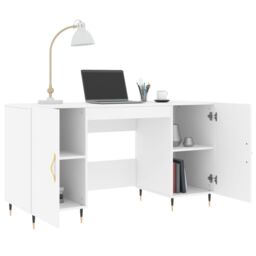 Berkfield Home Desk White 140x50x75 cm Engineered Wood - Size: 140 x 50 x 75 cm - thumbnail 4