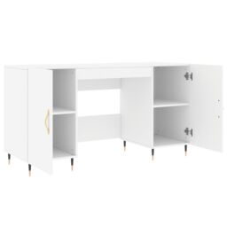 Berkfield Home Desk White 140x50x75 cm Engineered Wood - Size: 140 x 50 x 75 cm - thumbnail 5
