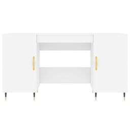 Berkfield Home Desk White 140x50x75 cm Engineered Wood - Size: 140 x 50 x 75 cm - thumbnail 6