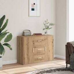 Berkfield Home Sideboard Artisan Oak 90x29.5x65 cm Engineered Wood in Brown - thumbnail 2