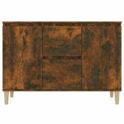 Berkfield Home Sideboard Smoked Oak 103.5x35x70 cm Engineered Wood in Brown - thumbnail 4