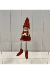 KDMD Orange Boucle Sitting Doll with Wooden Heart - thumbnail 1