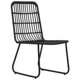 Berkfield Home 3 Piece Outdoor Dining Set Poly Rattan & Glass in Black - thumbnail 5