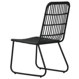 Berkfield Home 3 Piece Outdoor Dining Set Poly Rattan & Glass in Black - thumbnail 7