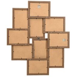 Berkfield Home Collage Photo Frame for 10x(13x18 cm) Picture Light Brown MDF - Size: 13x18 cm - thumbnail 3